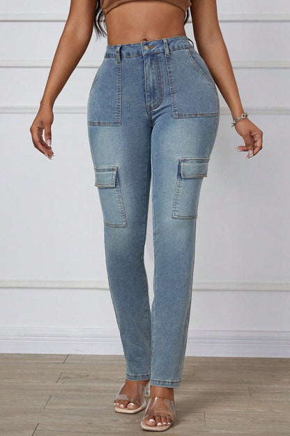 Skinny Jeans with Cargo Pockets