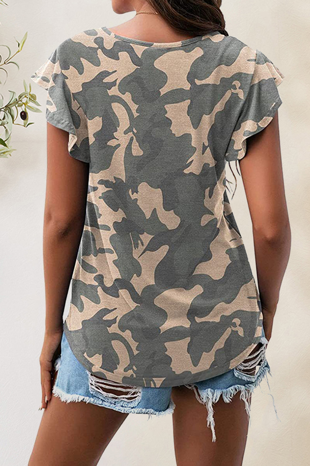 Printed Round Neck Short Sleeve T-Shirt