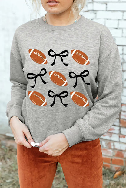 Football Round Neck Long Sleeve Sweatshirt