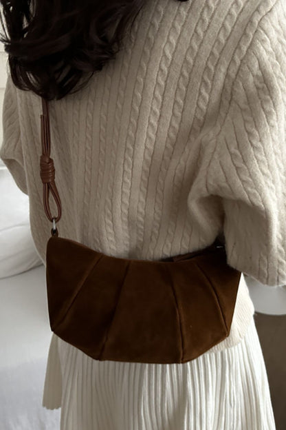 Suede Croissant Shape Shoulder Bag