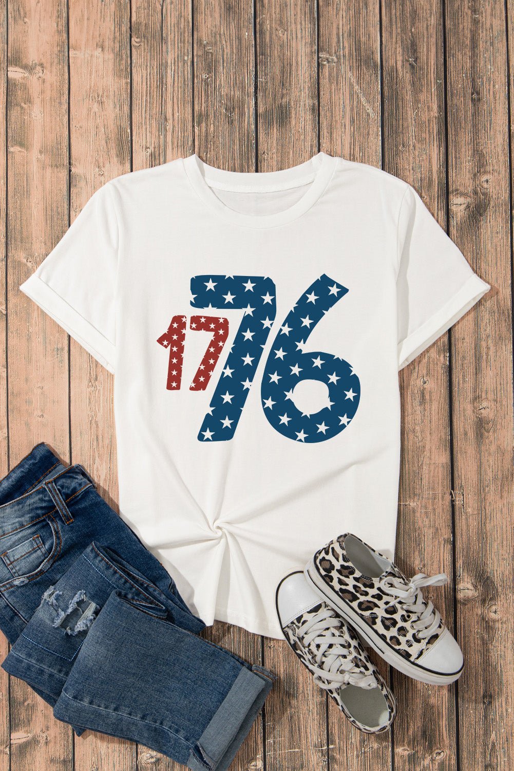 1776 Round Neck Short Sleeve T-Shirt | Trending Chic NZ