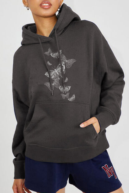 Simply Love Simply Love Full Size Dropped Shoulder Butterfly Graphic Hoodie