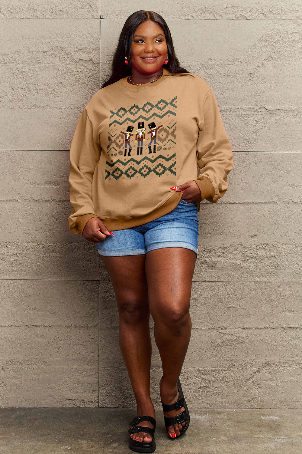 Simply Love Full Size Nutcracker Graphic Long Sleeve Sweatshirt