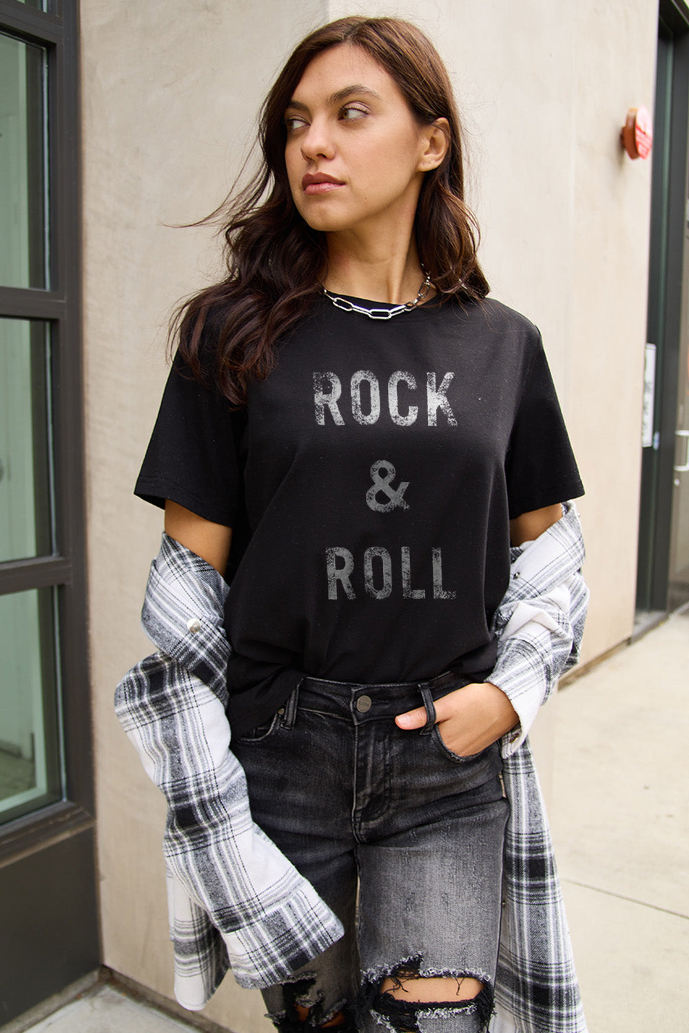 Simply Love Full Size ROCK &amp; ROLL Short Sleeve T-Shirt