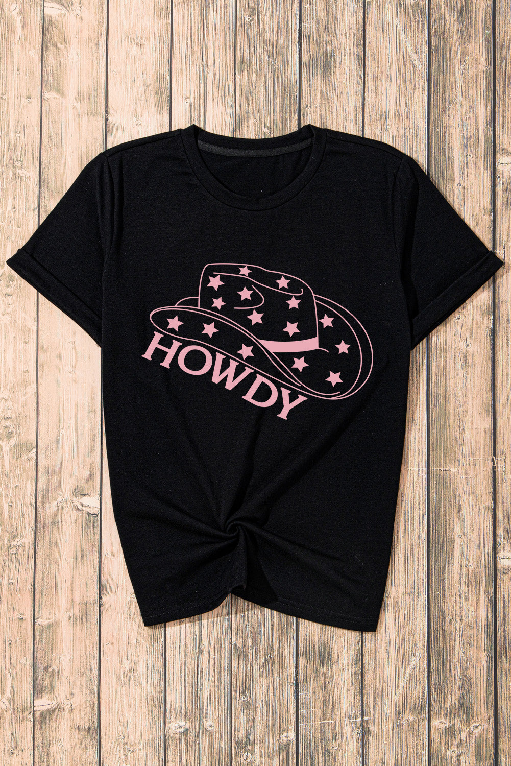 HOWDY Round Neck Short Sleeve T-Shirt