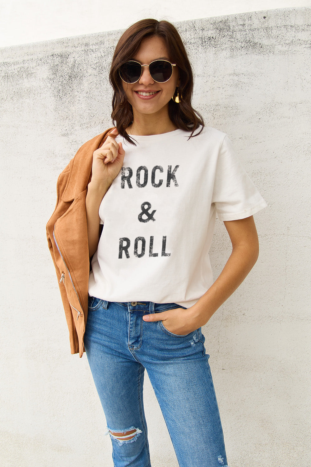 Simply Love Full Size ROCK &amp; ROLL Short Sleeve T-Shirt