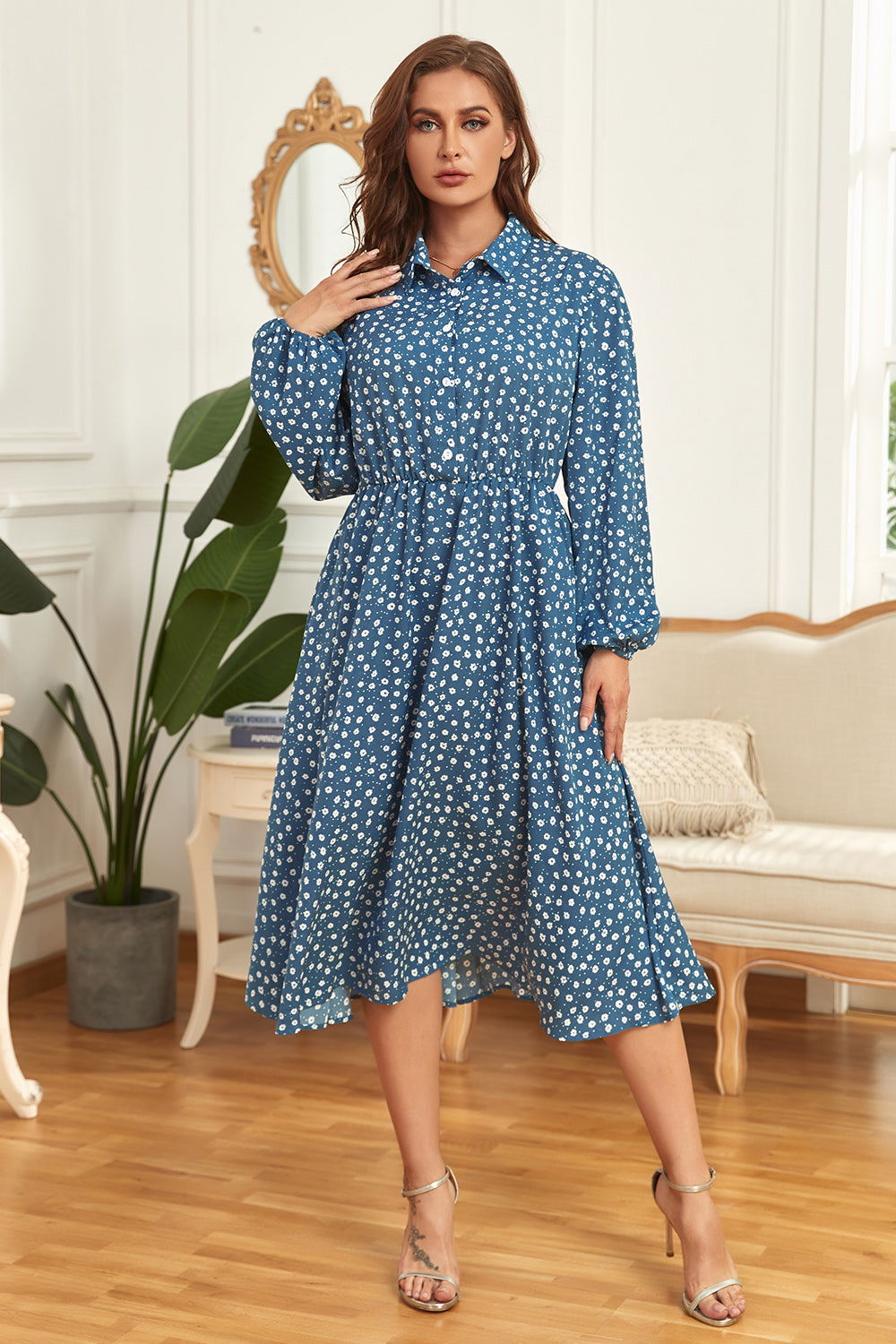 Honey Plus Size Long Sleeve Shirt Dress