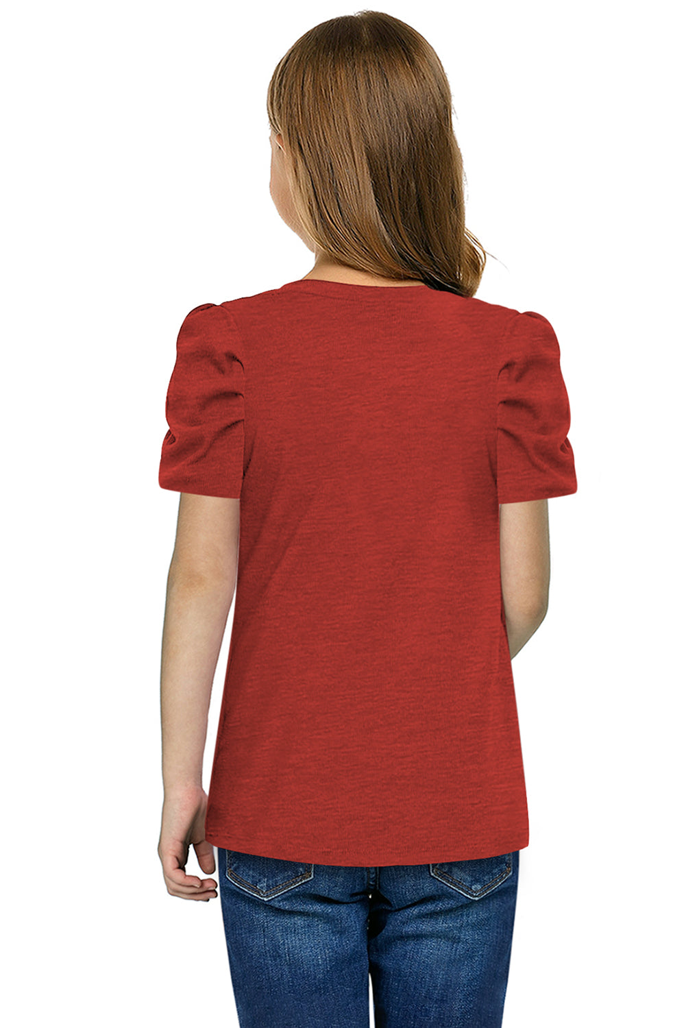 Round Neck Puff Sleeve T-Shirt