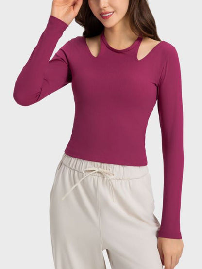 Millennia Halter Neck Long Sleeve Sporty Top