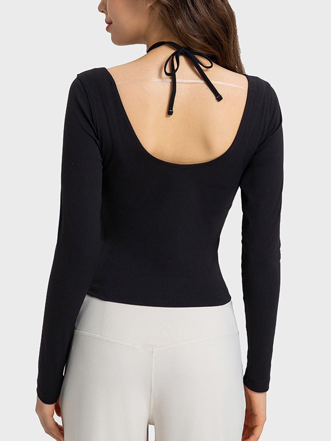 Millennia Halter Neck Long Sleeve Sporty Top