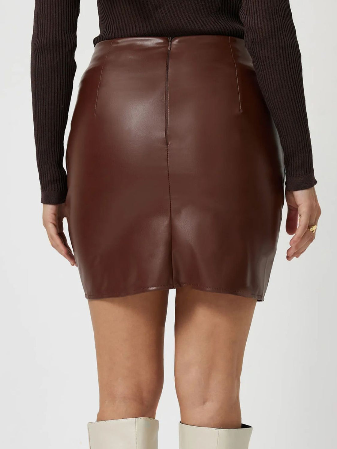 Ruched Asymmetrical Hem Skirt