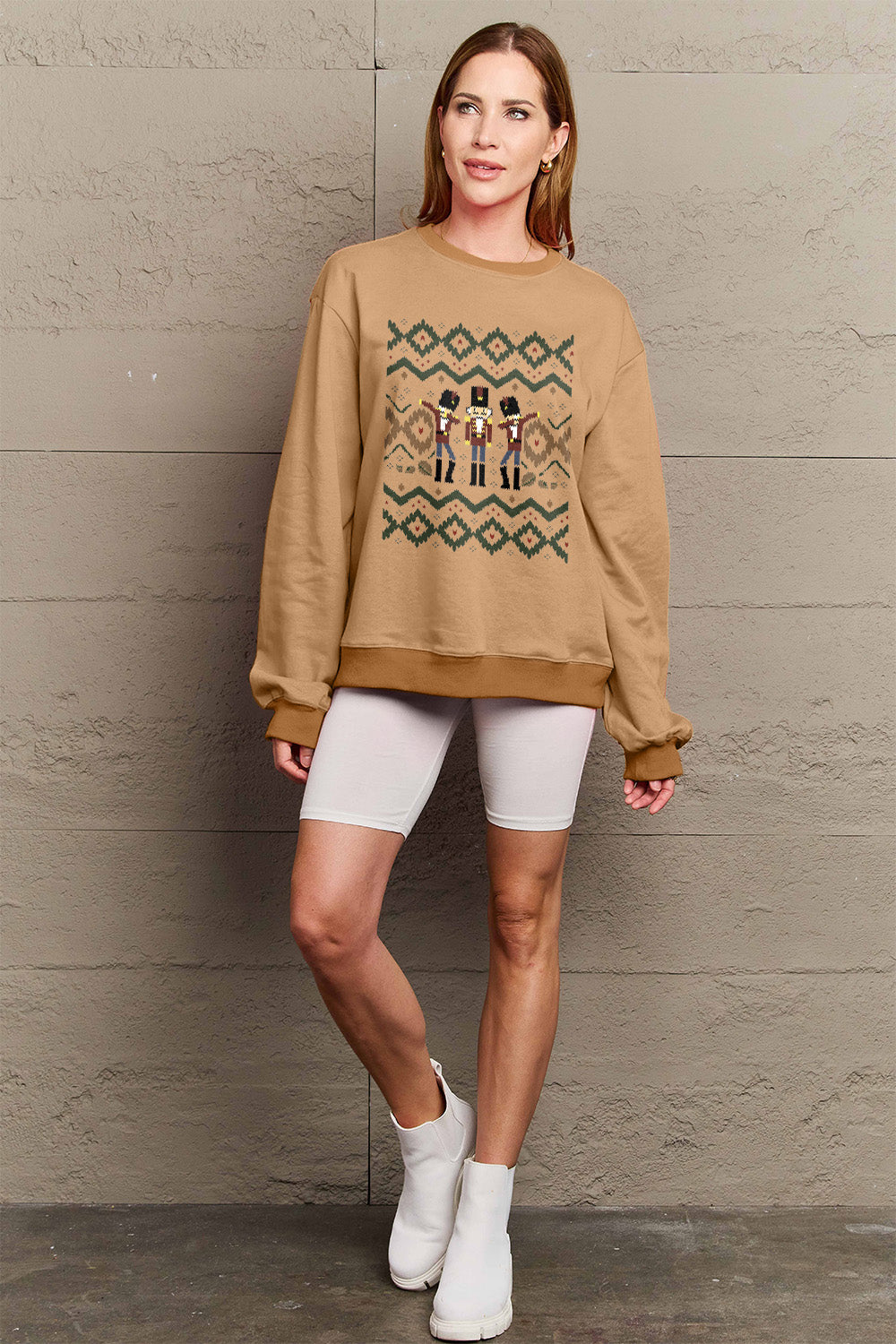 Simply Love Full Size Nutcracker Graphic Long Sleeve Sweatshirt