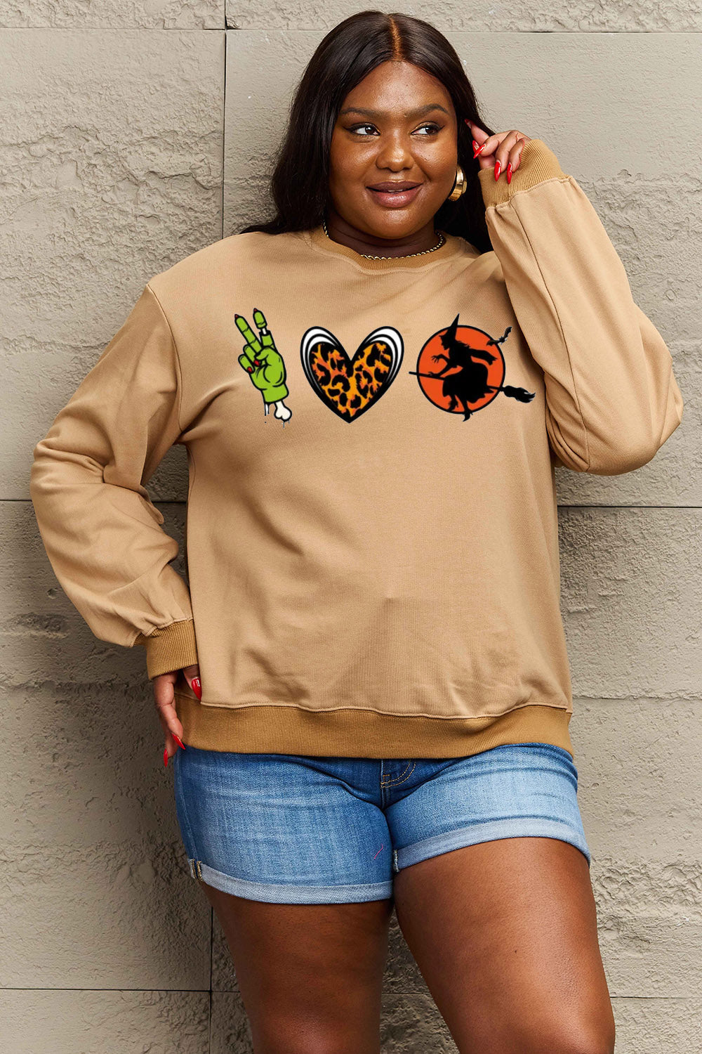 Simply Love Full Size Drop Shoulder Graphic Sweatshirt