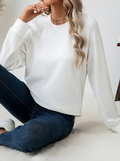 Round Neck Raglan Sleeve Top