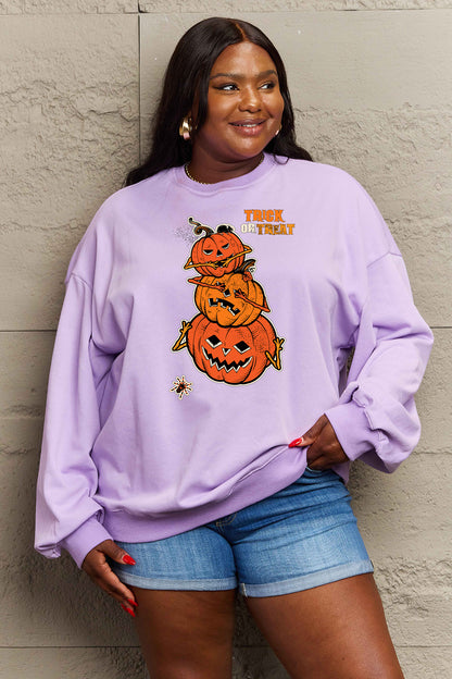 Simply Love Full Size TRICK OR TREAT Graphic Sweatshirt