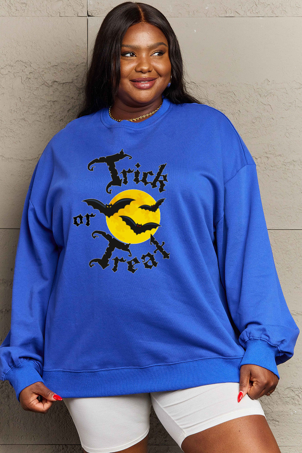 Simply Love Full Size TRICK OR TREAT Graphic Sweatshirt