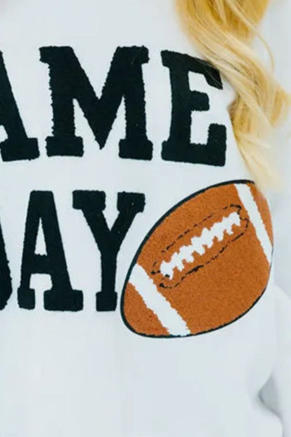 GAME DAY Round Neck Long Sleeve Sweatshirt