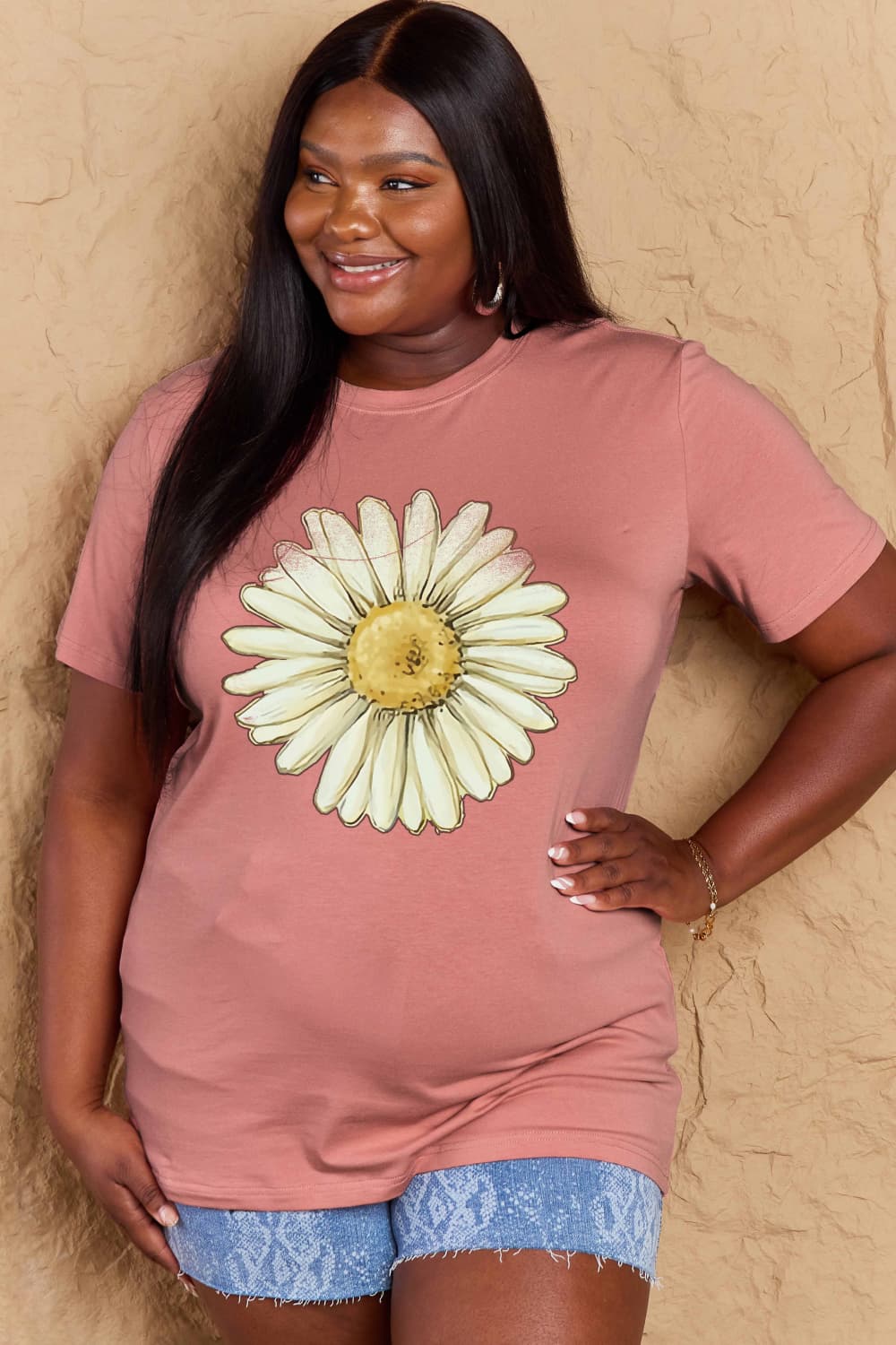 Simply Love Full Size FLOWER Graphic Cotton Tee