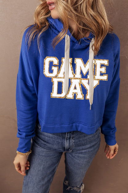 GAME DAY Drawstring Long Sleeve Hoodie