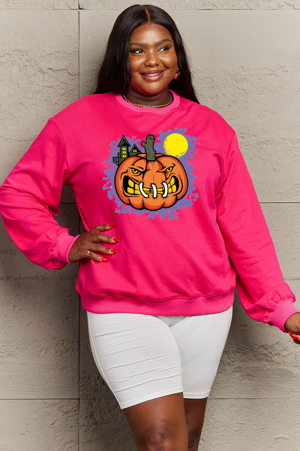 Simply Love Full Size Graphic Round Neck Sweatshirt