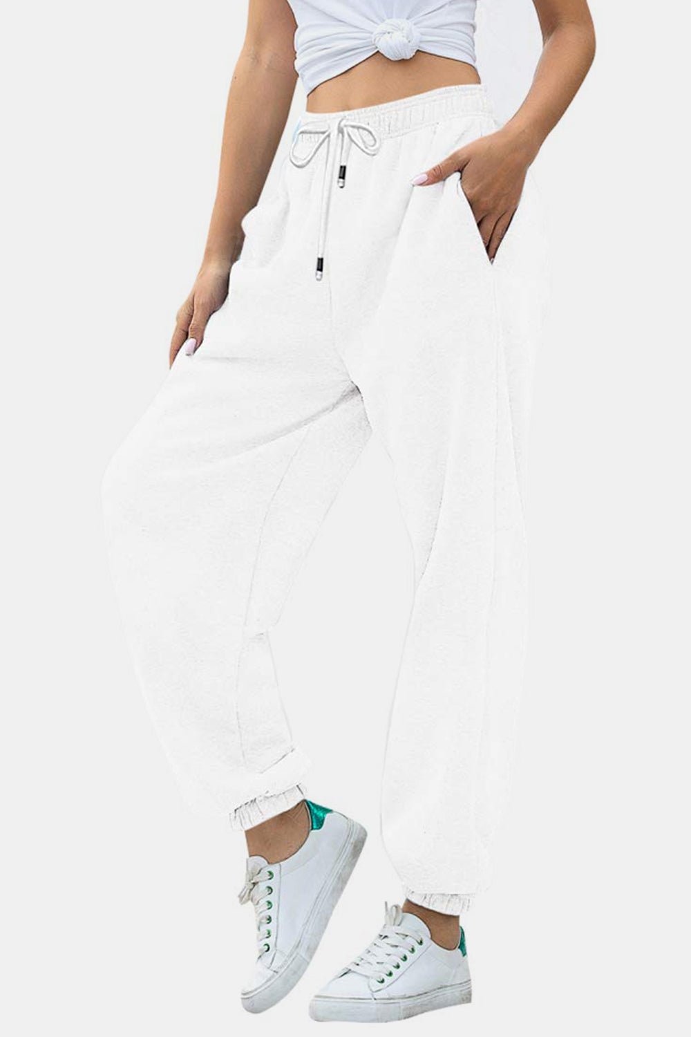 Elastic Waist Joggers with Pockets