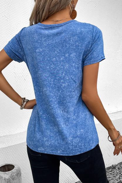 Heathered V-Neck Short Sleeve T-Shirt