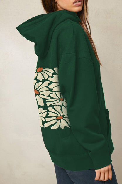 Simply Love Simply Love Full Size Dropped Shoulder Floral Graphic Hoodie