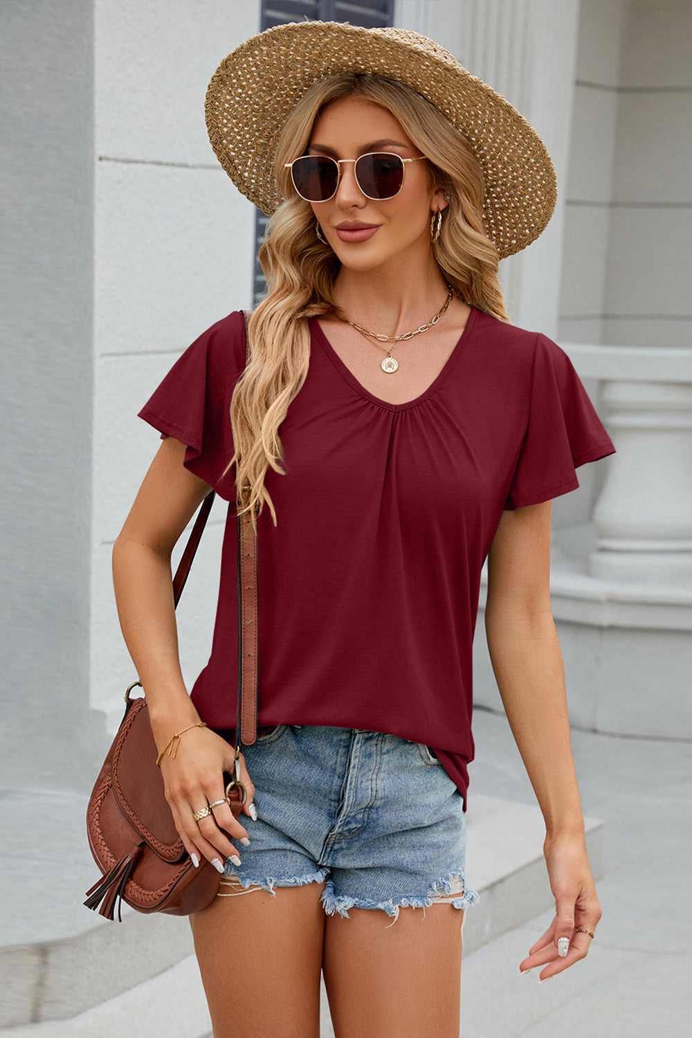 V-Neck Short Sleeve T-Shirt