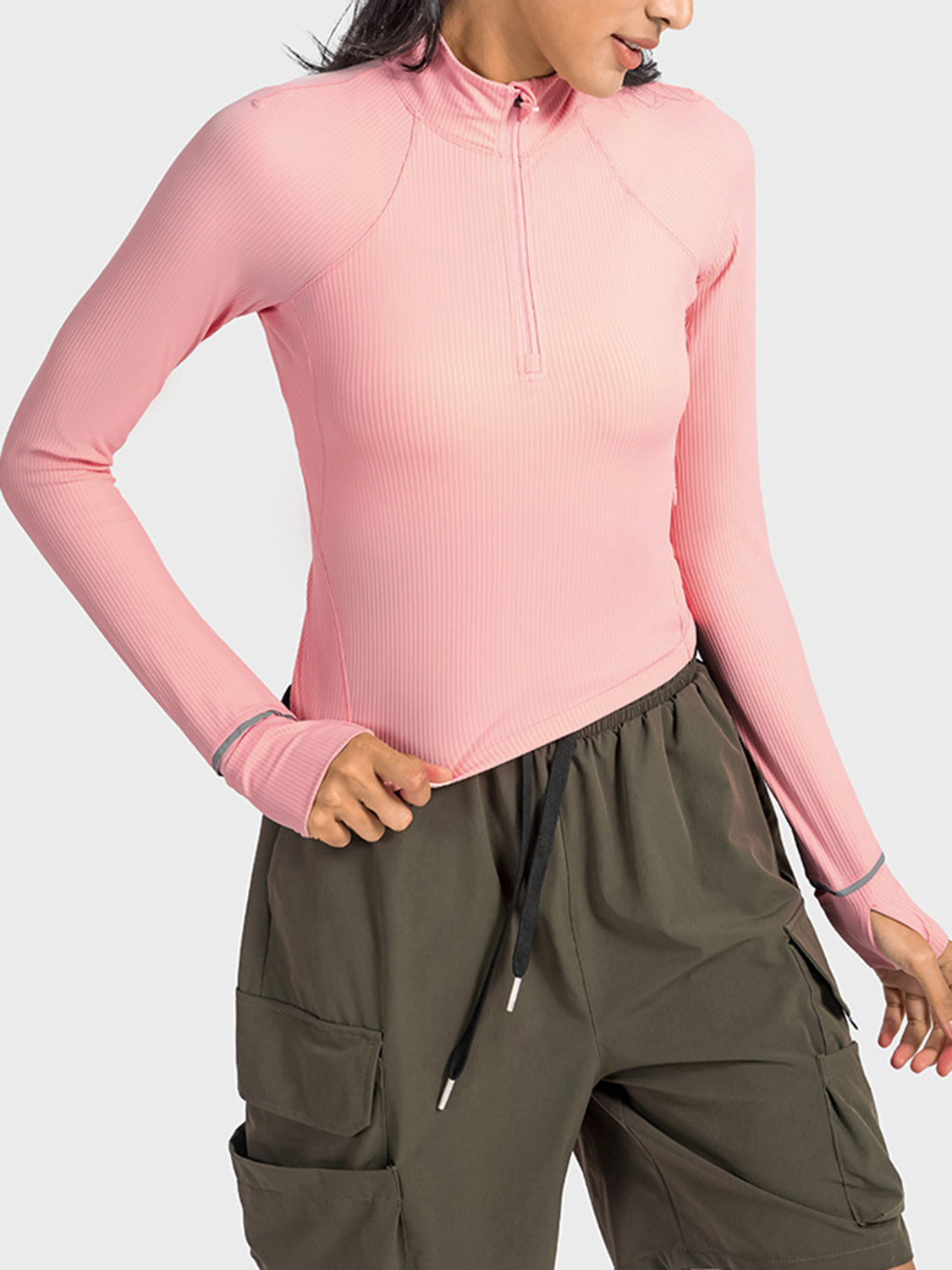 Millennia Mock Neck Half Zip Long Sleeve Sport Top