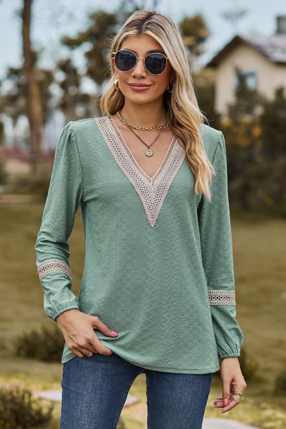 V-Neck Long Sleeve T-Shirt