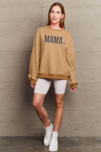 Simply Love Full Size MAMA Graphic Long Sleeve Sweatshirt