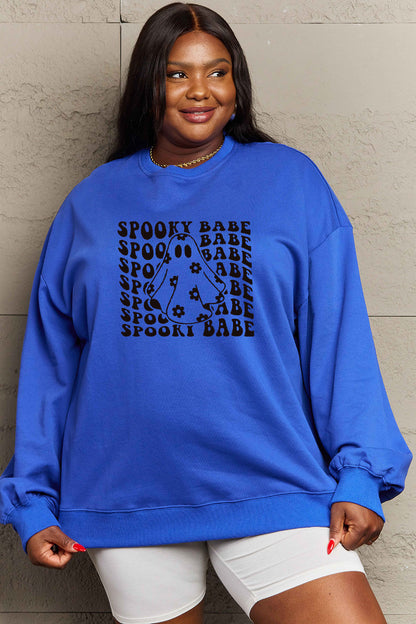 Simply Love Full Size SPOOKY BABE Graphic Sweatshirt