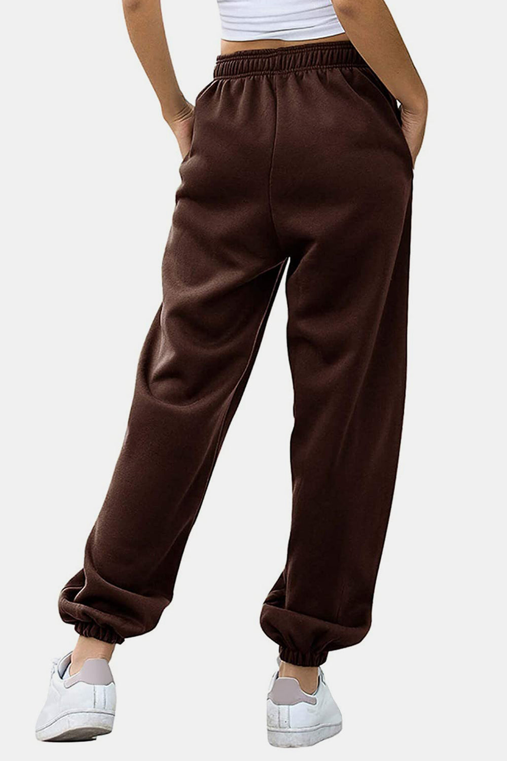 Elastic Waist Joggers with Pockets