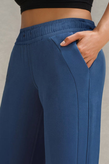 Drawstring Wide Leg Active Pants