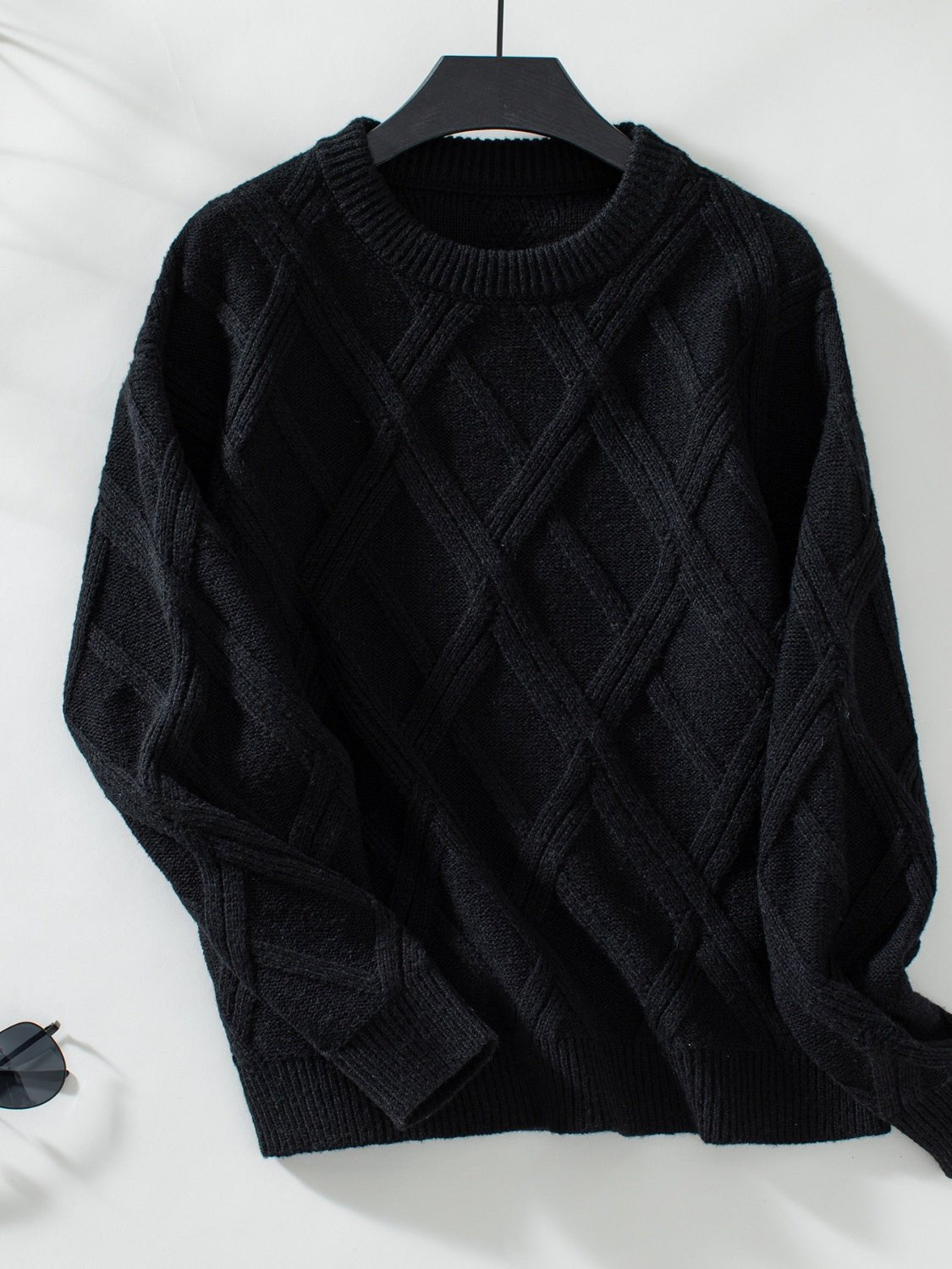 Geometric Round Neck Long Sleeve Sweater