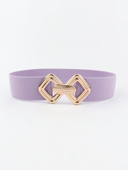 Geometric Buckle Elastic Wide Belt