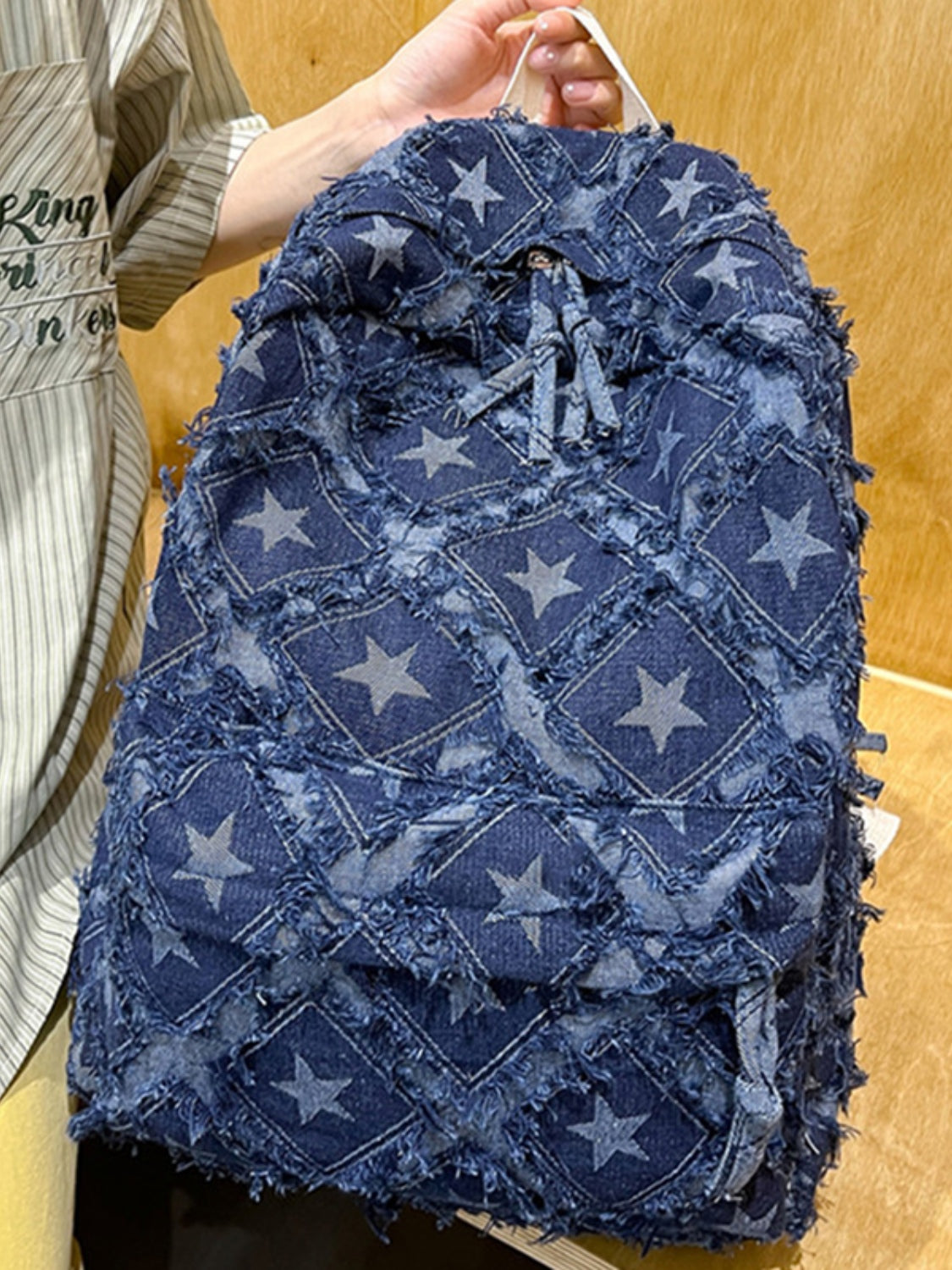 Star Denim Backpack Bag