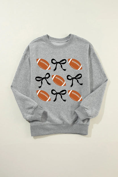 Football Round Neck Long Sleeve Sweatshirt