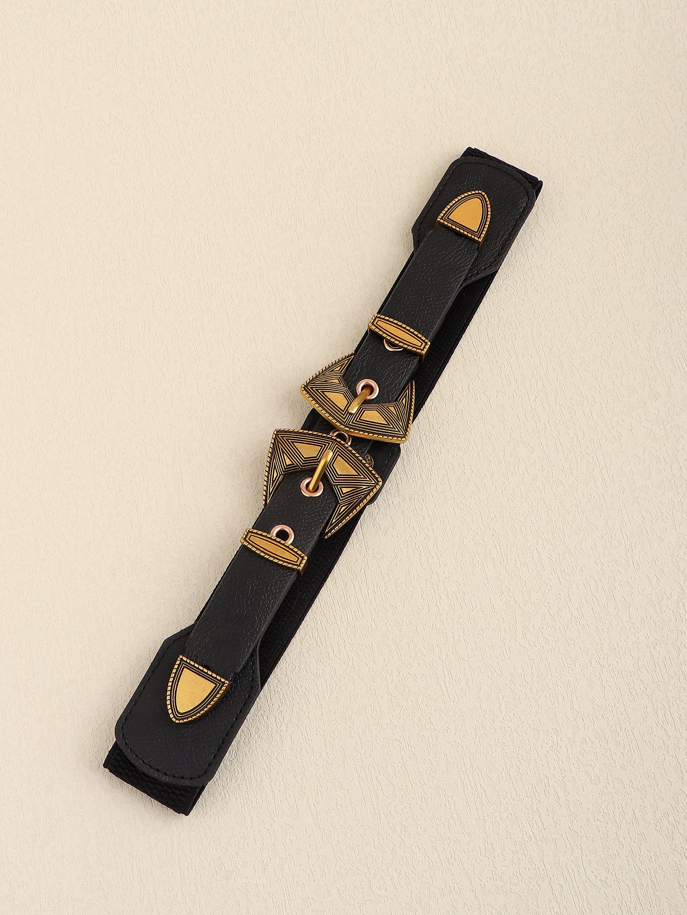 Double Buckle PU Leather Belt