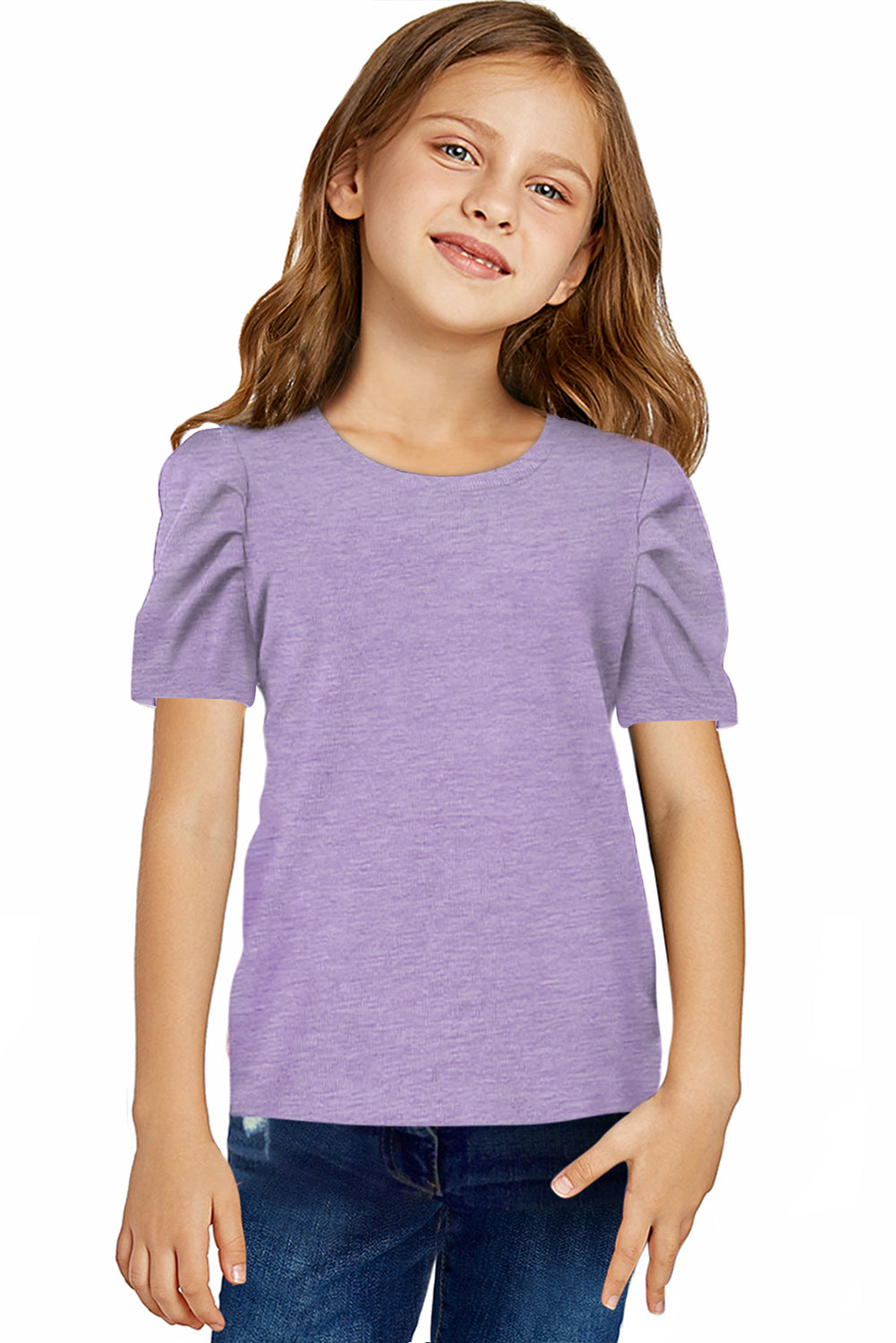 Round Neck Puff Sleeve T-Shirt