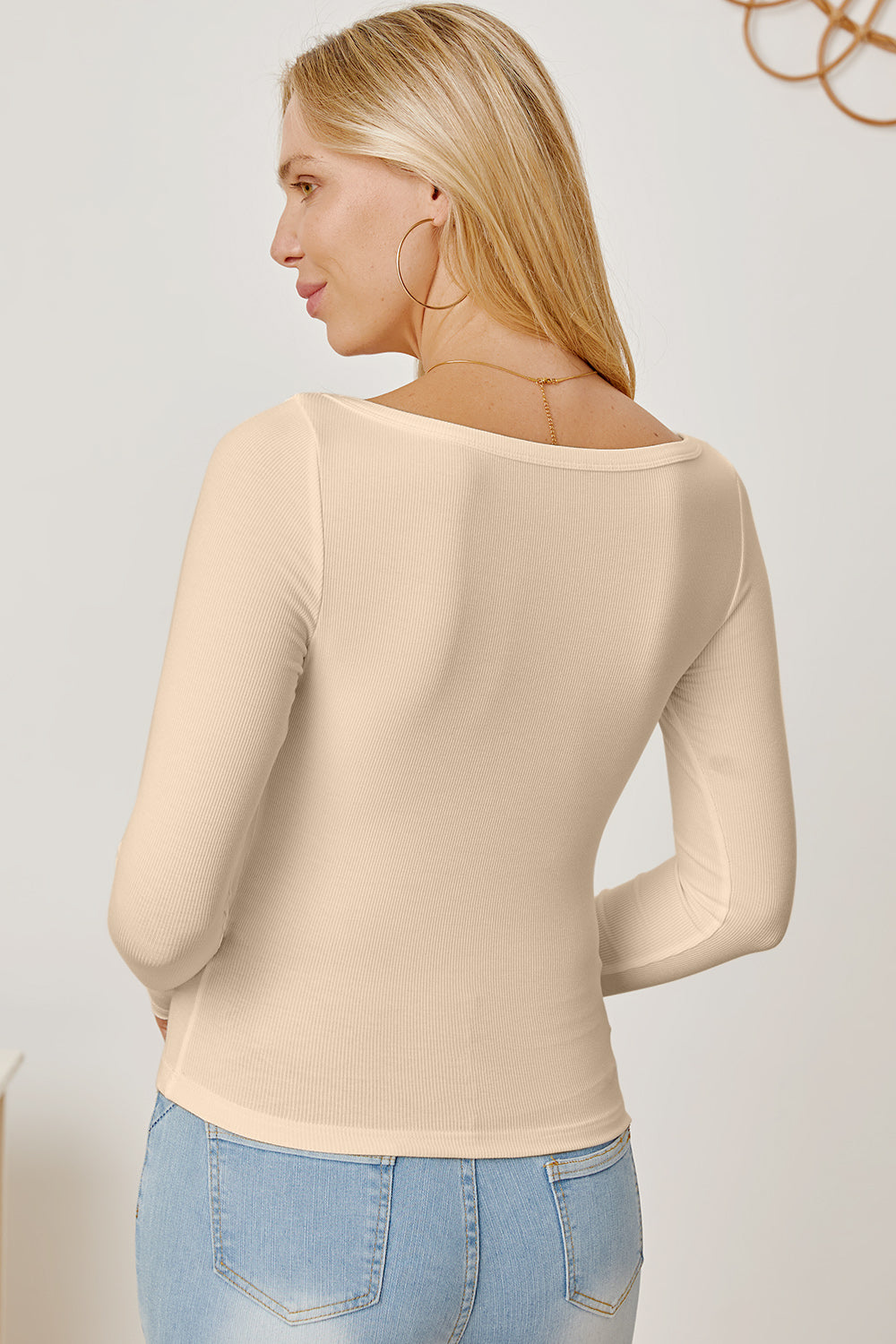 Square Neck Long Sleeve T-Shirt