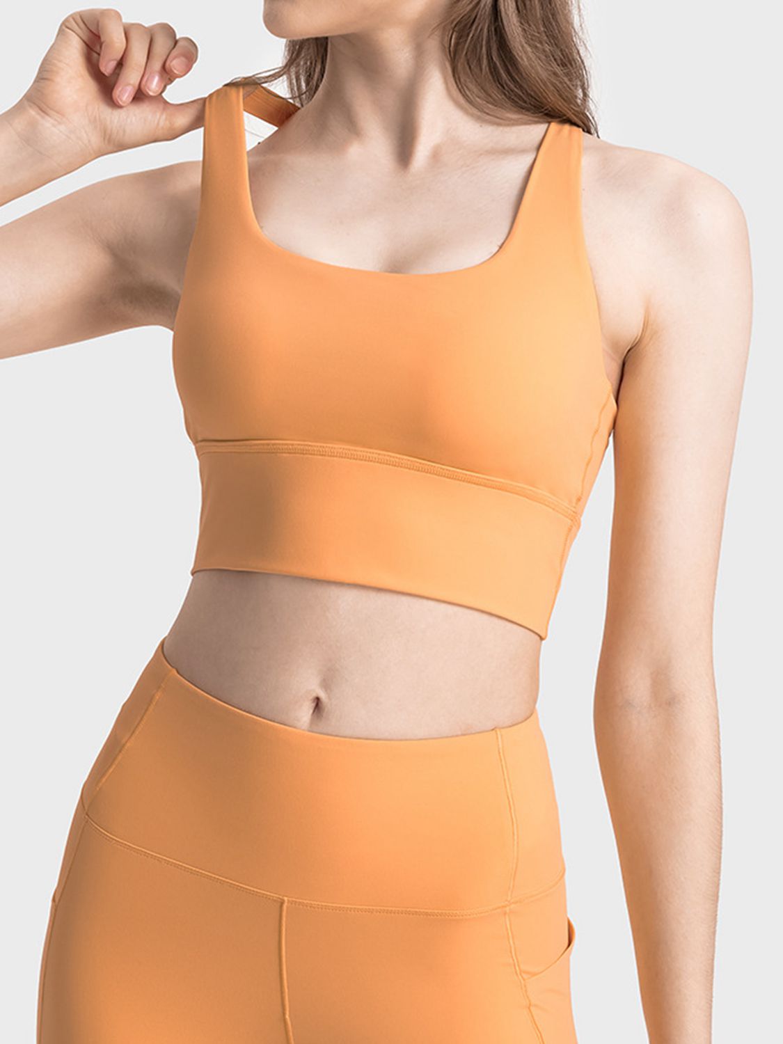 Millennia Scoop Neck Crisscross Straps Sports Bra