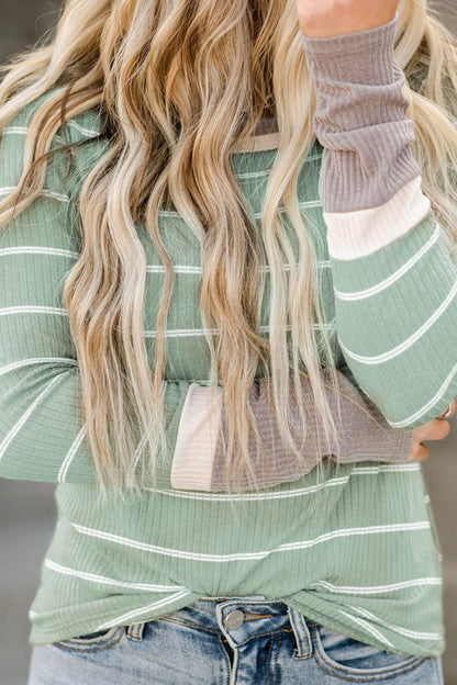 Striped Round Neck Long Sleeve T-Shirt