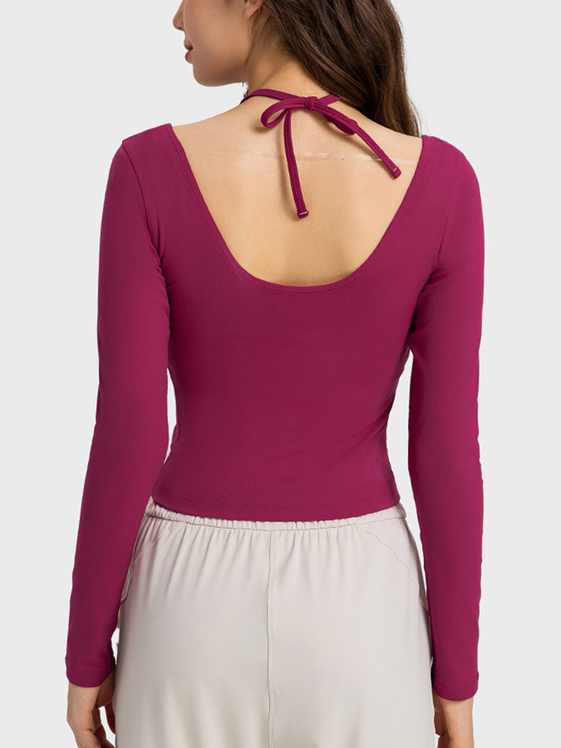 Millennia Halter Neck Long Sleeve Sporty Top