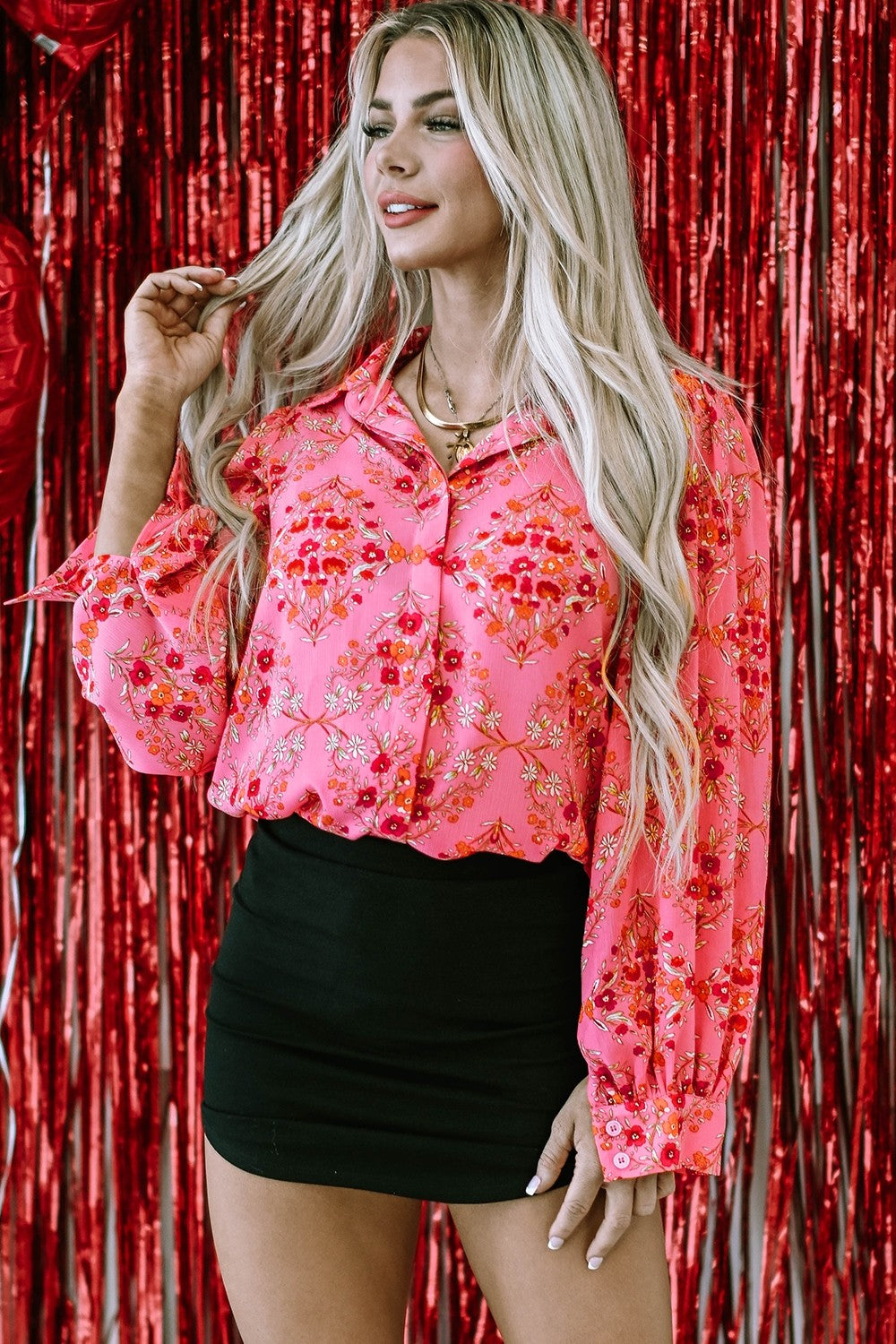 Ditsy Floral Collared Neck Shirt