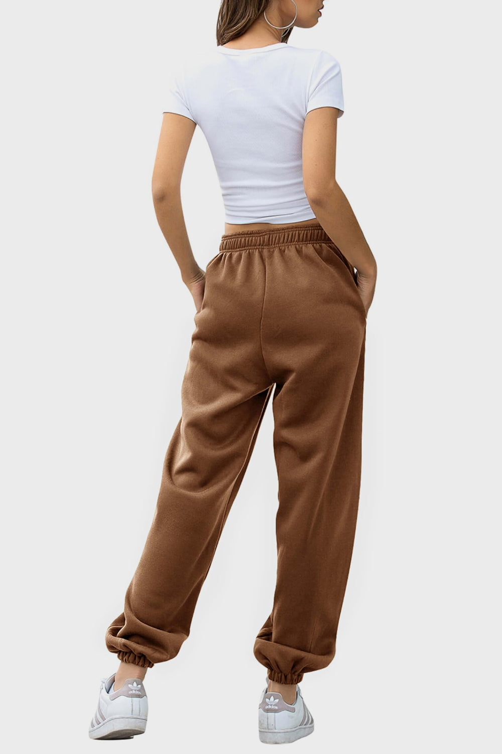 Elastic Waist Joggers with Pockets