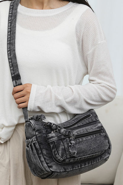 Adjustable Strap Denim Crossbody Bag | Trending Chic NZ