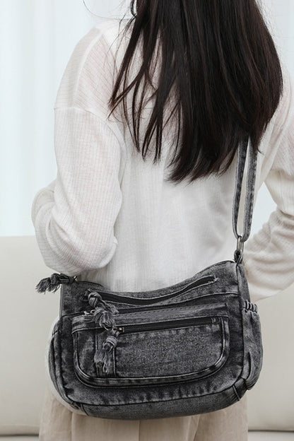 Adjustable Strap Denim Crossbody Bag | Trending Chic NZ