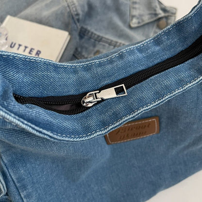 Adjustable Strap Denim Shoulder Bag | Trending Chic NZ