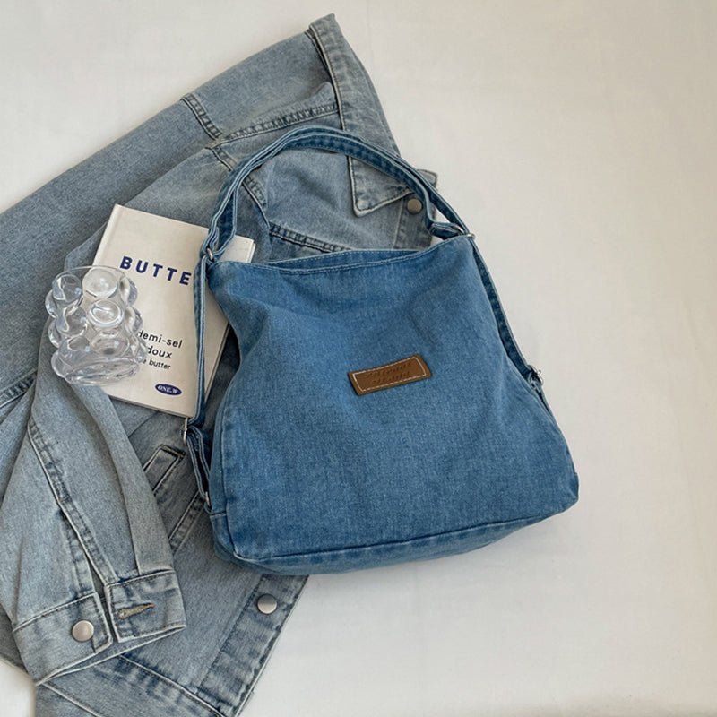 Adjustable Strap Denim Shoulder Bag | Trending Chic NZ